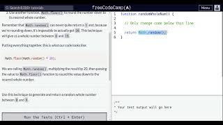 Lesson 106 | Basic JavaScript | Generate Random Whole Numbers with JavaScript
