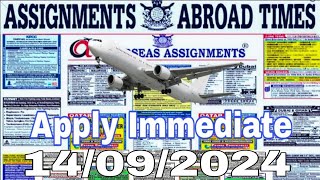 Assignment Abroad Times Today 14/09/2024 || job vacancy for Gulf countries ||