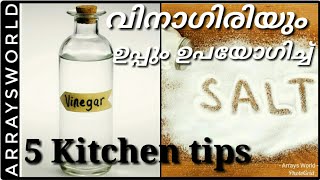 5 kitchen Tips Using Vinegar and Salt | വിനാഗിരിയും ഉപ്പും ഉപയോഗിച്ച് നമുക്ക് വീട് വൃത്തിയാക്കാം |