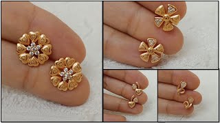 Small Size Rose Gold Stud Earrings || WhatsApp 9110592541 - Indian Fashion Trends