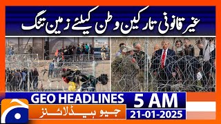 Land is Scarce for illegal immigrants in America | Geo News 5 AM Headlines (Jan 21, 2025)