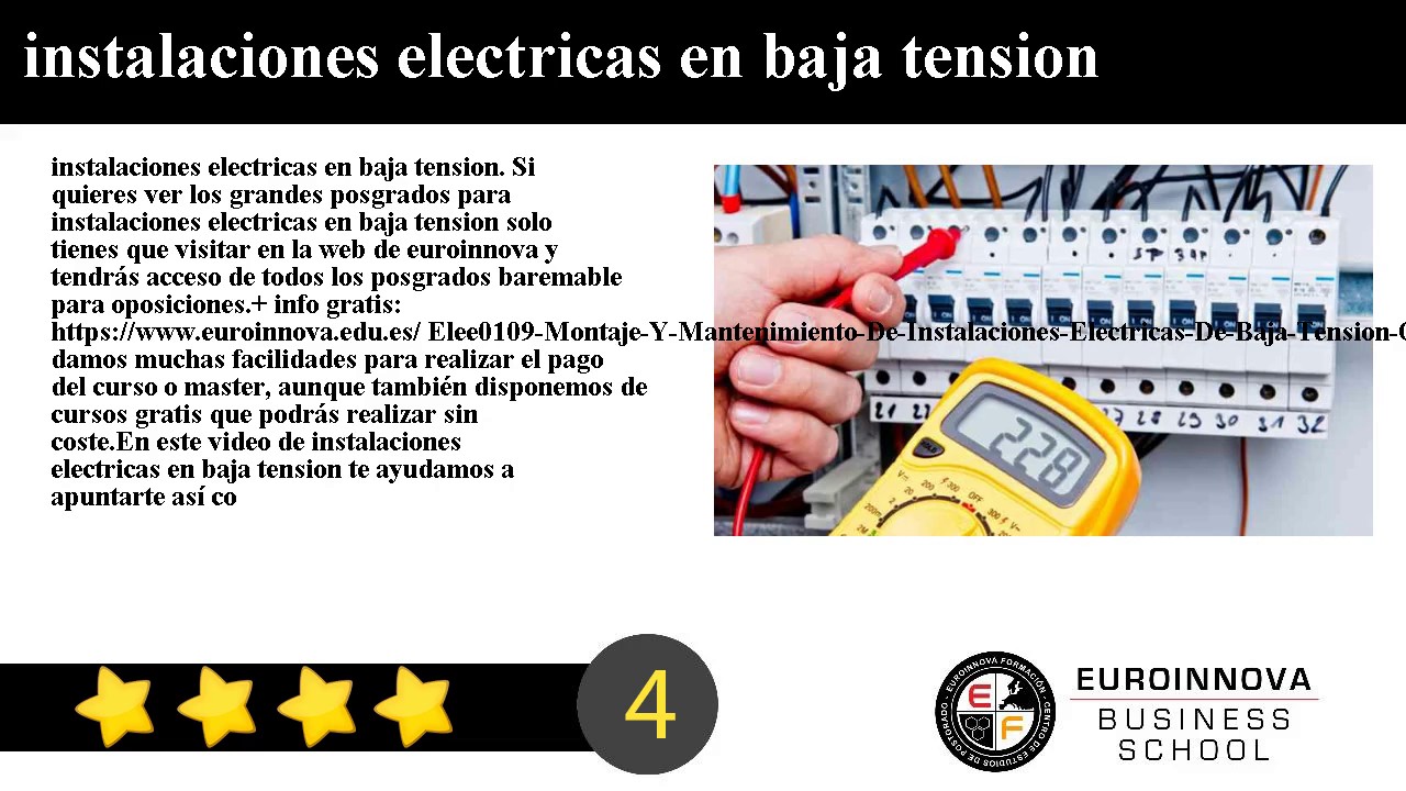 Instalaciones Electricas En Baja Tension - YouTube