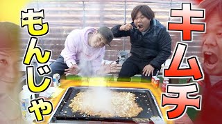 自宅に作った牡蠣小屋でもんじゃ焼きしてみた！