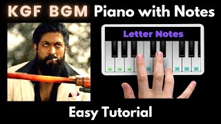 KGF BGM Piano Tutorial with Notes | KGF | Yash | Ravi Basrur | 2023