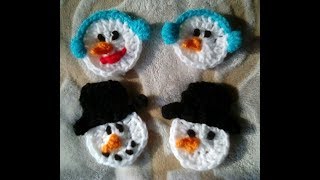 How to Crochet Snowman Applique | Crochet Snowman Pattern | Crochet Christmas | Snowman Ornament