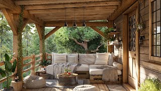 Tranquil Daytime Escape🌿🌞Summer Daydreams On A Cozy Cabin Porch | Calming Nature Sounds, Wind Chimes