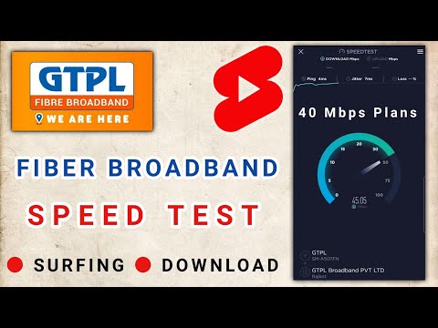 GTPL Fiber Broadband Speed Test SURFING SPEED AND DOWNLOAD SPEED 40 Mbps Plans Gtpl Best Speed.