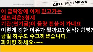 (셀트리온)(마감)이 급락장에 이제 믿고가는 셀트리온3형제..이렇게 강한 이유가 뭘까요? 실적? 합병?, 셀트리온(헬스케어) 기관 대량 쌍끌이 매수, 연기금 셀트리온 대량매수