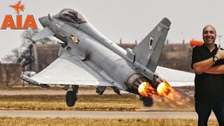 4 Typhoons Take Off Simultaneously: See the Incredible Show from RAF Valley!