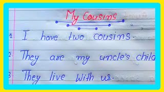 10 lines on My Cousins in English Essay writing / 10 lines my cousins Essay @gyanmandirclasses