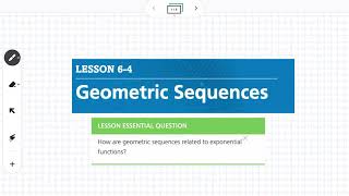 Geometric Sequences (Lesson 6-4)