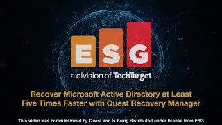 Recover Active Directory 5x Faster with Quest Recovery Manager