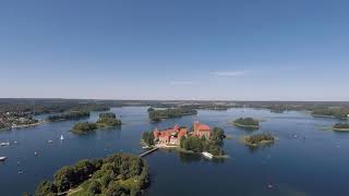 Flight over city of Trakai in Lithuania (GoPro karma drone)