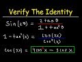 Verifying Trigonometric Identities With Double Angle Formulas