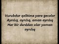 lyrics ayriliq ayrılık rashid behbudov