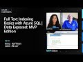 Full Text Indexing Basics with Azure SQL | Data Exposed: MVP Edition