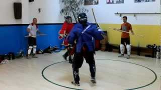 SPARRING  DI KALI FILIPPINO BLACK BULL ACADEMY KESA DOPPIO STICK  2012.