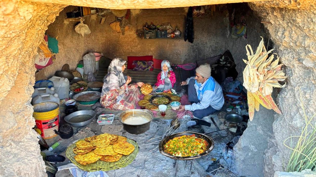 One Day In The Lowest Mountain Cave Of Iran Cooking Traditional Oil