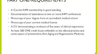 American Academy of Anti-Aging Medicine (A4M) ABAARM Board Certification Overview