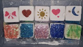 Homemade Squeaky Gym Chalk Blocks | Satisfying Glitter Designs✨ Full Block Crush Magic!