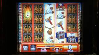 GRIFFIN'S GATE Penny Video Slot Machine with SUPER RESPINS Las Vegas Strip Casino