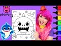 Coloring Baby Shark Pinkfong Crayola Coloring Page Prismacolor Paint Markers | KiMMi THE CLOWN