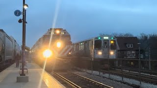 Metra 174 leads a very FAST express train through oak park 2/14/23