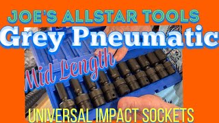 Joe’s All Star Tools: Grey Pneumatic Mid Length Universal Impact Sockets