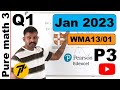 Jan 2023/P3 | WMA13/01 | Q.No.1 | Composite and inverse functions & range | IAL Pearson Edexcel