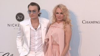 Pamela Anderson and son Brandon Lee at 2019 amfAR in Cannes