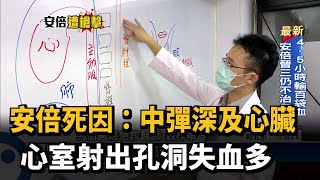 安倍死因:中彈深及心臟 心室射出孔洞失血多－民視新聞