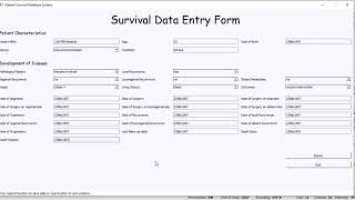 Patient Survival Database System with Python and PyQt5 GUI Development
