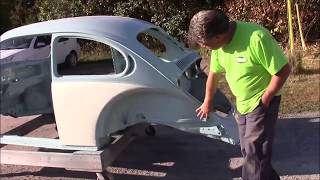 1974 Volkswagen Super Beetle Restoration Part 5, Body Now Painted,   lastchanceautorestore com