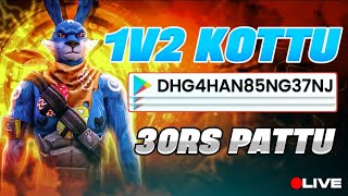 ASN YT GAMING  IS BACK | | 1v2 Kottu 30RS PATTU  💎❤| FF Live Telugu Hindi| nonstop Rooms