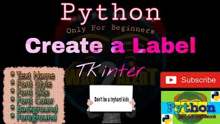 Create a Label in python (tkinter) | Python for beginners in Tamil