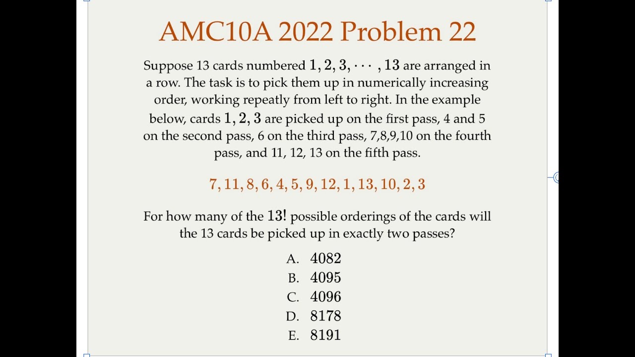 A Counting Problem - AMC10A 2022 Problem 22 - YouTube