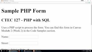 Processing an HTML Form with PHP - Part 2