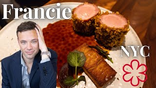 Eating at Francie. NYC. A Michelin Starred Modern Fine Dining Brasserie