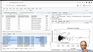 RStudio Week 3 - Video 6 - Linear regression model building and assessing Multicollinearity (VIF).