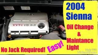 2003-2005 Sienna Oil Change \u0026 Maintance Light EASY!