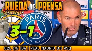 Real Madrid 3-1 PSG Rueda de prensa de ZIDANE Post Champions (14/02/2018)