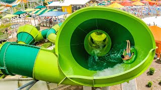 Triple Funnel Water Slide! Timber Rattler's Rage at Soaky Mountain