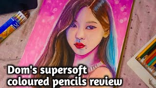 Dom's supersoft coloured pencils review // drawing karina from aespa
