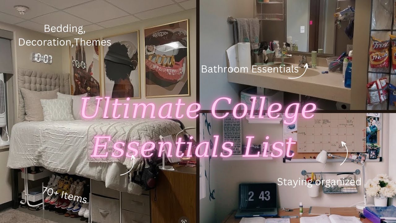 ULTIMATE COLLEGE DORM ESSENTIALS LIST | Dorm Packing List - YouTube