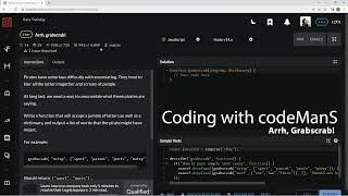 Codewars 6 kyu Arrh, Grabscrab! Javascript
