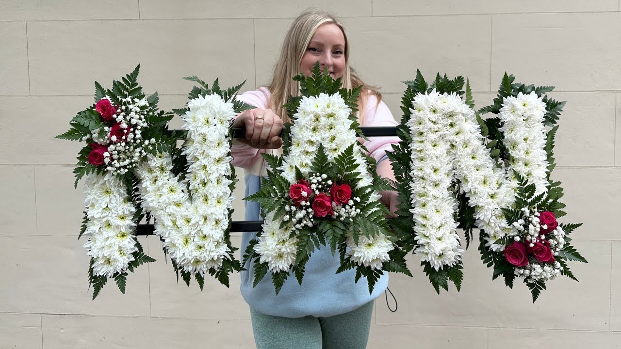 How To Make Funeral Letter Flowers//FUNERAL FLOWERS//FOLIAGE EDGE - YouTube