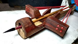 Diy slingshot - Accurate and powerful - How to make wooden slingshot Crossbow