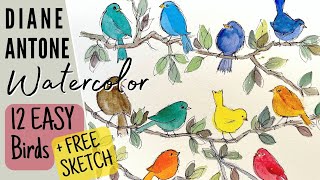 Easy Watercolor Bird Tutorial for Beginners | Swatching A. Gallo Signature 2 Handmade Paints