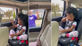 Little girl says heartwarming goodbye to her best friend, grandpa.