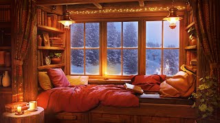 Winter Nook - Blizzard and Snowstorm Sounds with Howling Wind & Fireplace for Sleeping & Relaxing